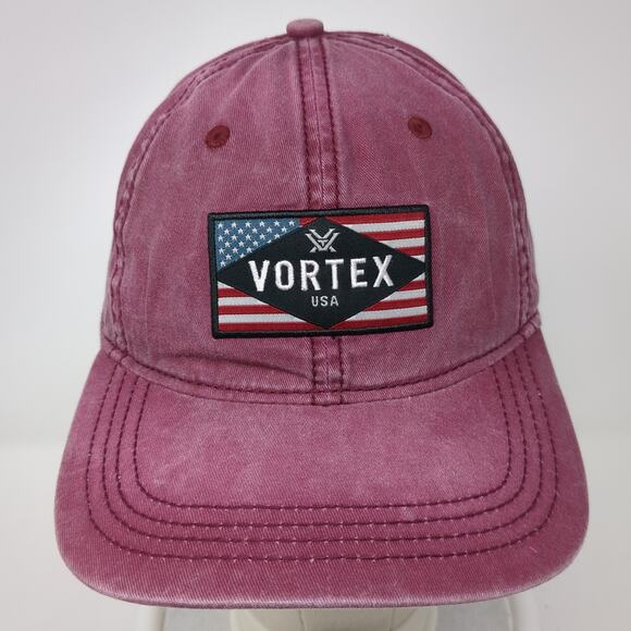 Vortex USA Slideback Baseball Hat Red One Size Adjustable Vent Holes - Picture 2 of 9